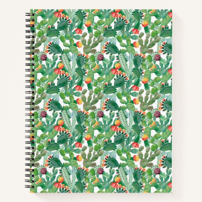 Carnet Motif de cactus aquarelle (Devant)