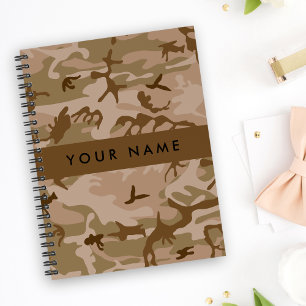 Carnet Motif de camouflage du désert, Votre nom, Personna