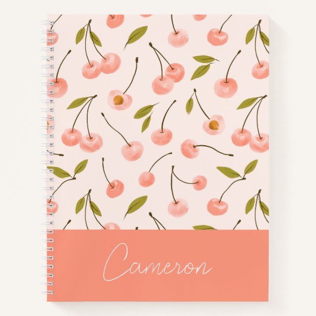 Carnet Motif de cerise aquarelle (Devant)