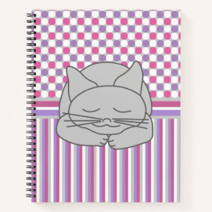 Carnet Motif de chat gris dormant