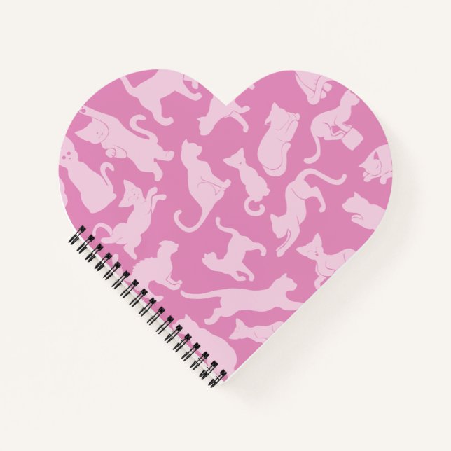 Carnet Motif de chat rose (Devant)