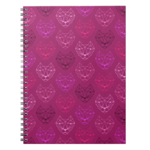 Carnet Motif de chat rose géométrique
