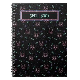Carnet Motif de chats et de cristaux de cuisine personnal