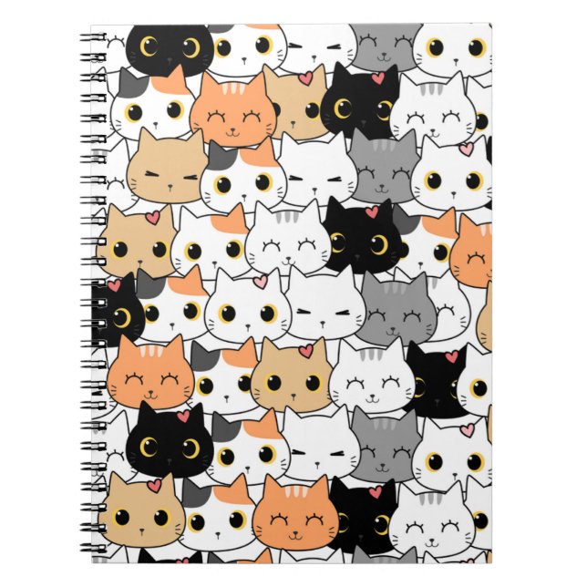 Carnet Motif de chats Kawaii (Devant)