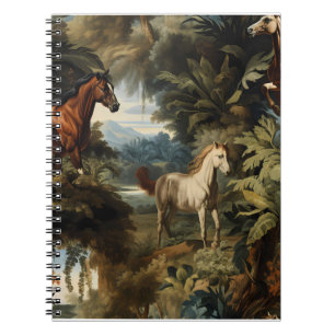 Carnet Motif de cheval tropical vintage élégant équestre