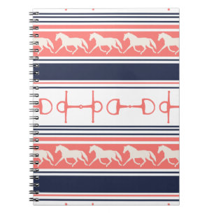Carnet Motif de Chevaux de Galloping Gris