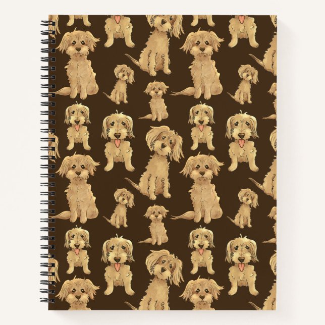 Carnet Motif de chien Brown labradoodle doré (Devant)