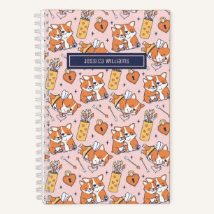 Carnet Motif de chien Corgi mignon Arc et Flèche de Cupid