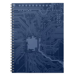 Carnet Motif de circuit Geek bleu