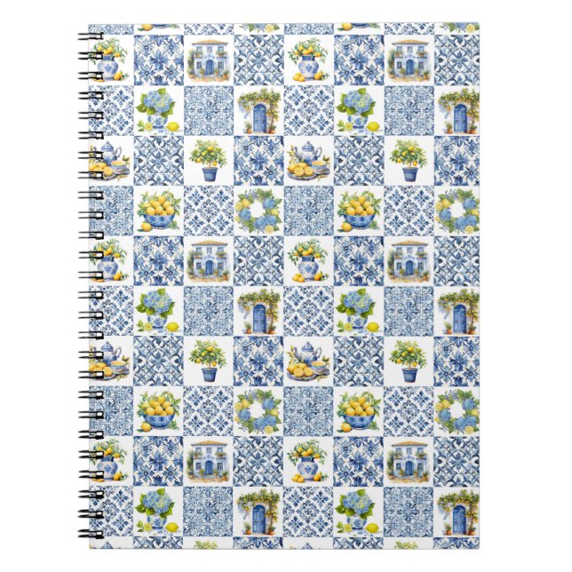 Carnet Motif de citron d'été méditerranéen (Devant)