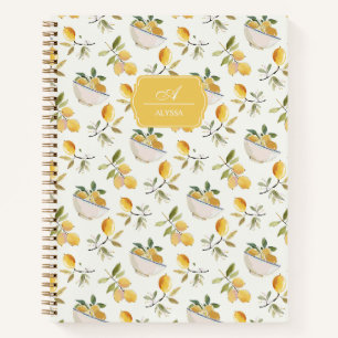 Carnet Motif de citron personnalisé de style country fran
