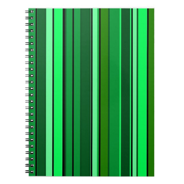 Carnet Motif de code-barres géométrique vert (Devant)