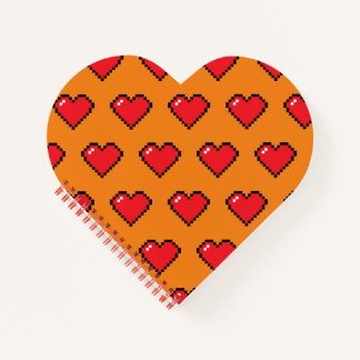 Carnet Motif de coeur Red Pixel
