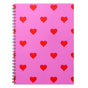 Carnet Motif de coeur simple violet rouge mou