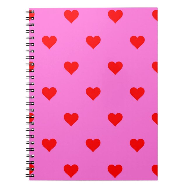 Carnet Motif de coeur simple violet rouge mou (Devant)