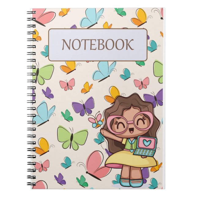 Carnet motif de conception papillon (Devant)