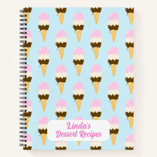 Carnet Motif de cône de glace napolitain