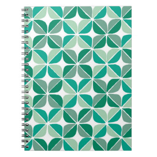 Carnet motif de couette dans les tons verts