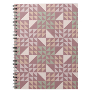 Carnet Motif de courtepointe géométrique Rose Poussiéreus