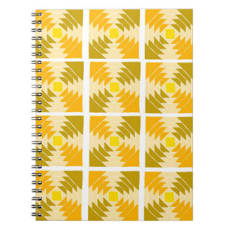 Carnet motif de courtepointe jaune