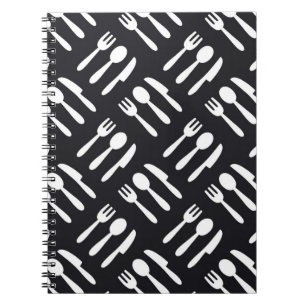 Carnet motif de couteau à cuillère à fourche