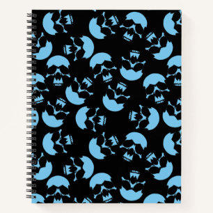Carnet Motif de crâne noir et bleu