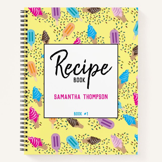 Carnet Motif de crème glacée d'été coloré (Devant)