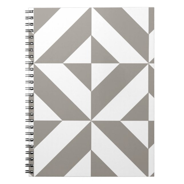 Carnet Motif de cube géométrique gris argenté (Devant)