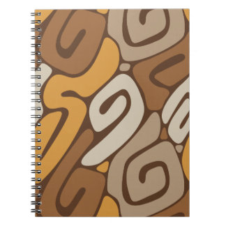 Carnet Motif de défilement en spirale neutre marron et cr