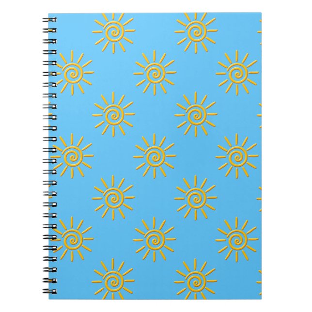 Carnet motif de dessin 3D Jaune Sun (Devant)