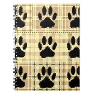 Carnet Motif De Dessin De Chien Paw À Sepia
