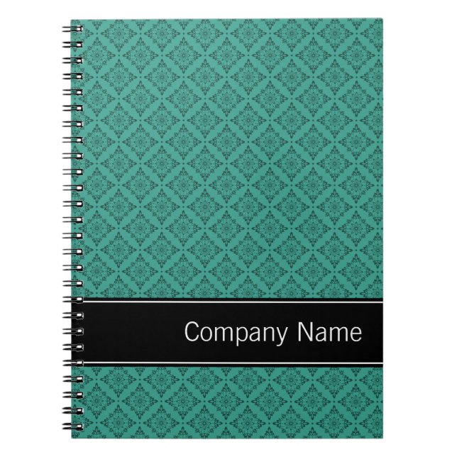 Carnet Motif de diamants turquoises personnalisé (Devant)