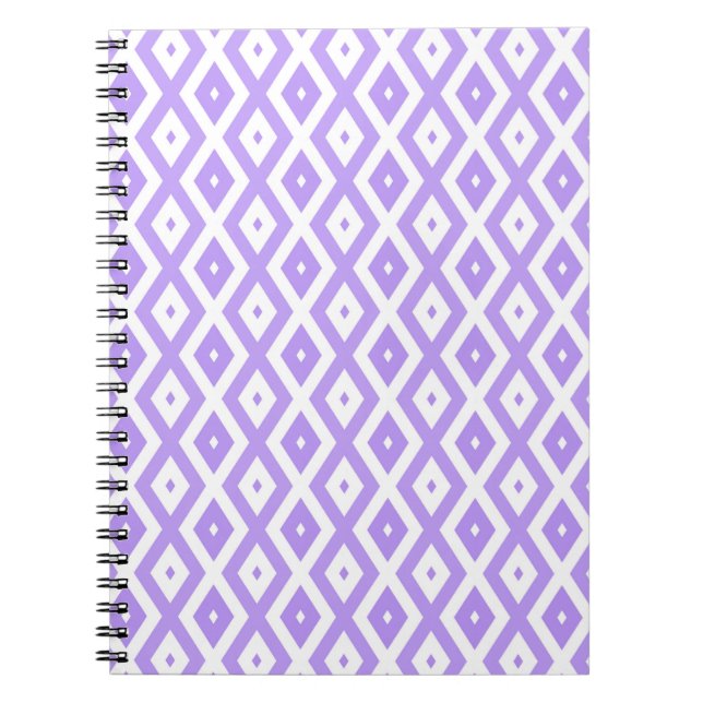 Carnet Motif de diamants violet et blanc (Devant)