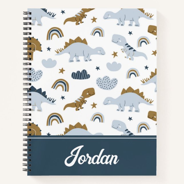 Carnet Motif de dinosaure arc-en-ciel mignon (Devant)
