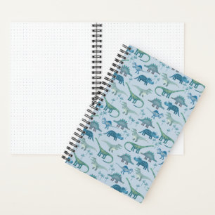 Carnet Motif de dinosaure bleu