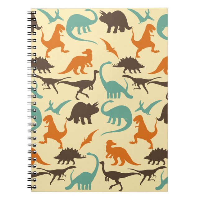 Carnet Motif de Dinosaure Silhouette (Devant)