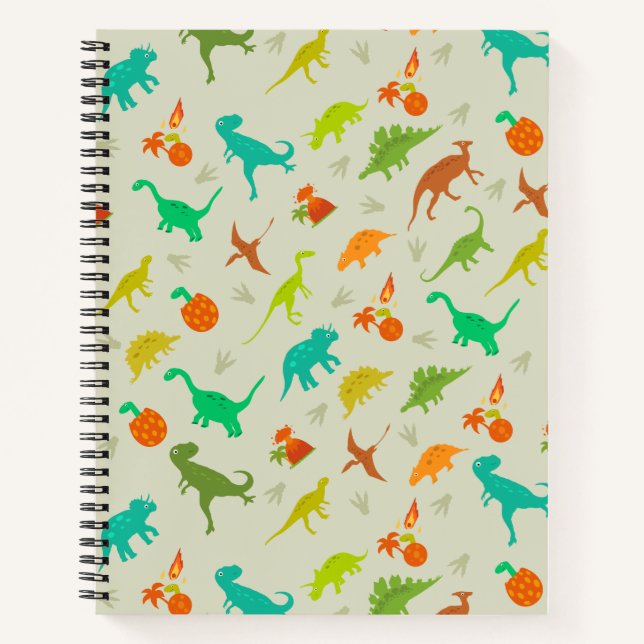 Carnet Motif de dinosaures (Devant)