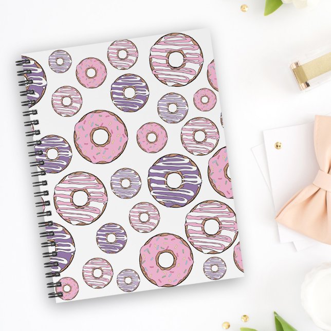 Carnet Motif De Donuts, Donuts Roses, Donuts Violets (Créateur téléchargé)