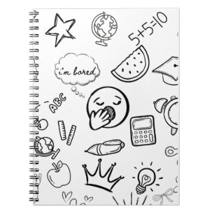 Carnet Motif de doodle à main ironique