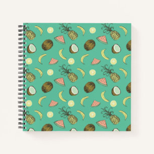 Carnet Motif de doodle de fruits tropicaux