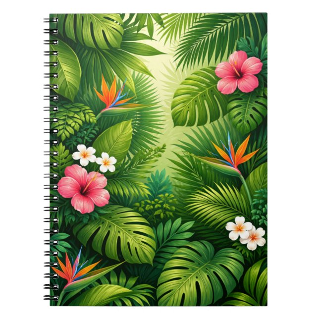 Carnet Motif de feuilles de jungle tropicale  (Devant)