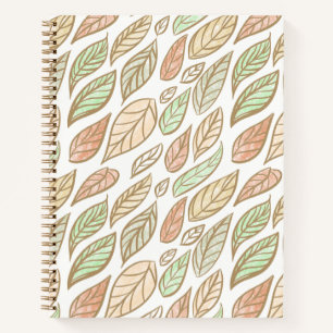 Carnet Motif de feuilles pastel fantaisiste en dérive