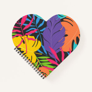 Carnet Motif de feuilles tropicales exotiques colorées