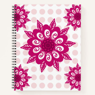 Carnet Motif de fleur de kaléidoscope abstrait coloré Thr