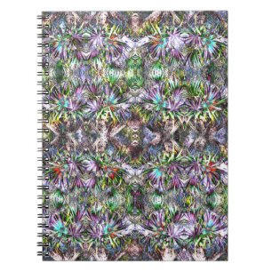Carnet Motif de fleurs colorées psychédélique