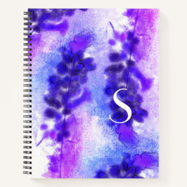 Carnet Motif de fleurs de lavandre violette et violette