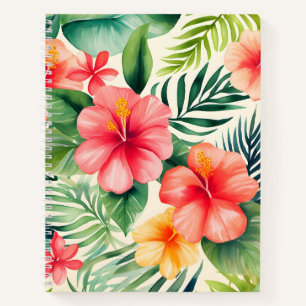 Carnet Motif de fleurs d'hibiscus tropicaux