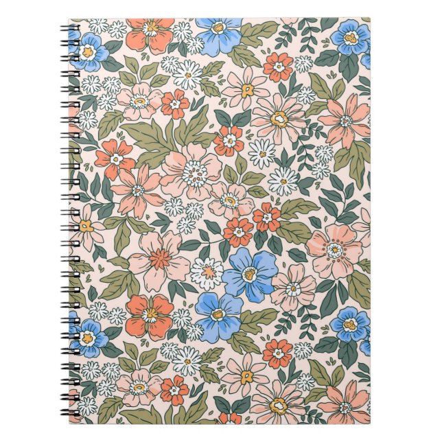 Carnet Motif de fleurs du jardin de corail (Devant)
