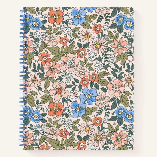 Carnet Motif de fleurs du jardin de corail (Devant)