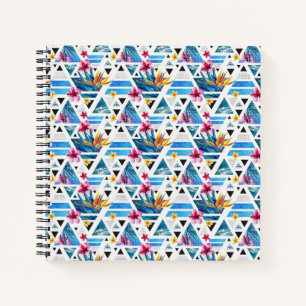 Carnet Motif de fleurs géométriques tropicales